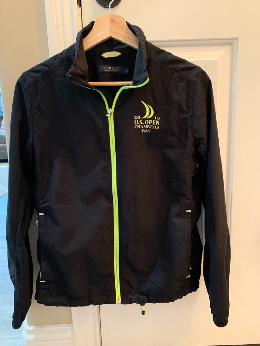 Polo Golf U.S. Open Chambers Bay 2015 Black Jacket with Lime Zipper